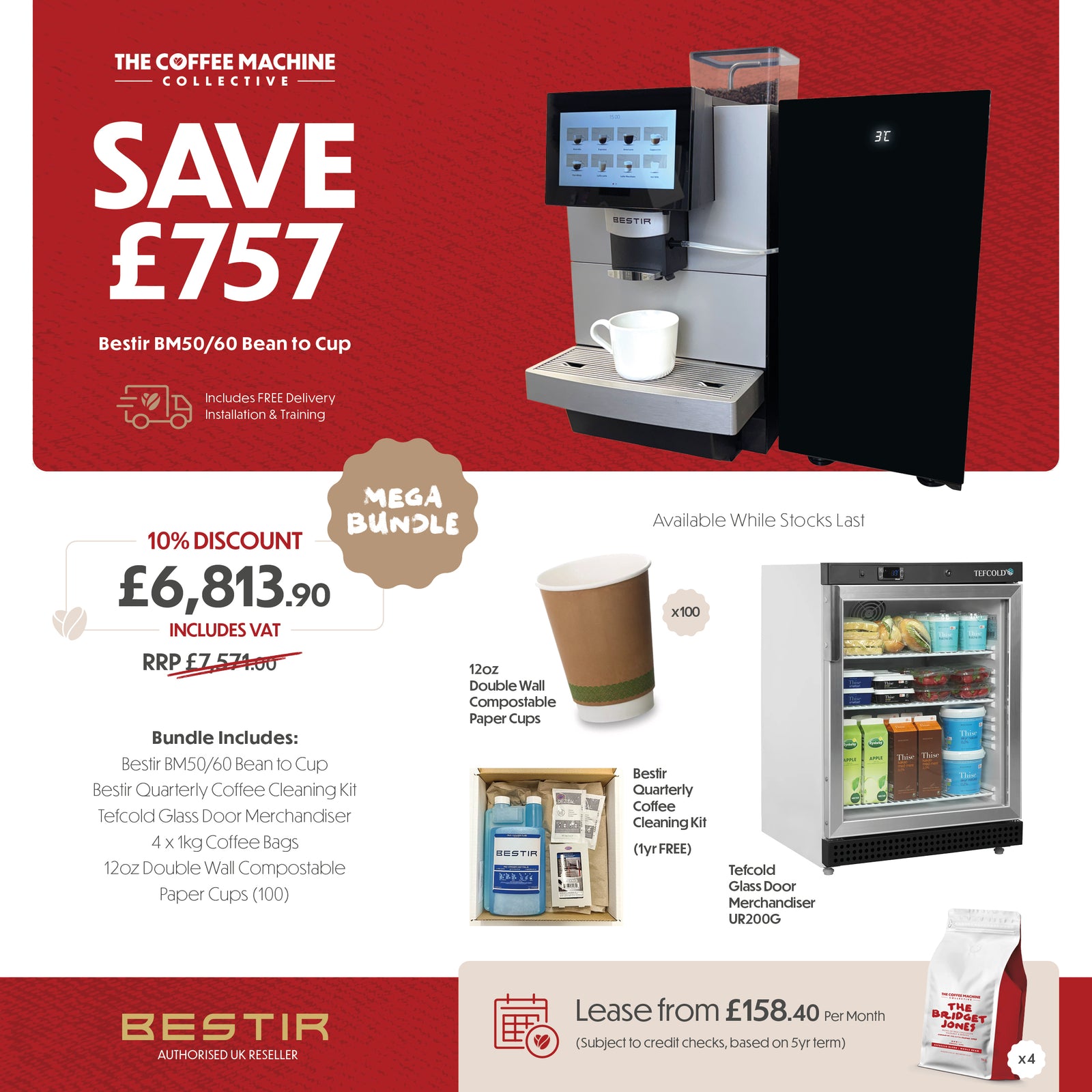 Bestir BM50/60 Bean to Cup Mega Bundle - £6,813.90 (RRP £7,571.00) inc vat SAVING £757