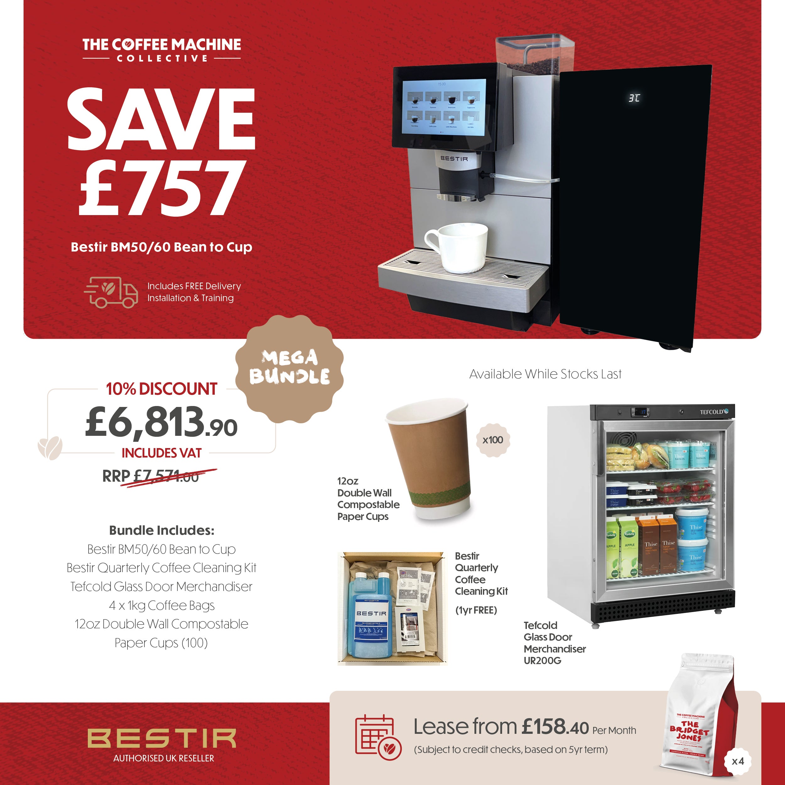 Bestir BM50/60 Bean to Cup Mega Bundle - £6,813.90 (RRP £7,571.00) inc vat SAVING £757