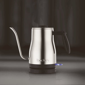 BODUM BISTRO ELECTRIC GOOSENECK WATER KETTLE - SILVER S/S 1L, 34OZ - The Coffee Machine Collective