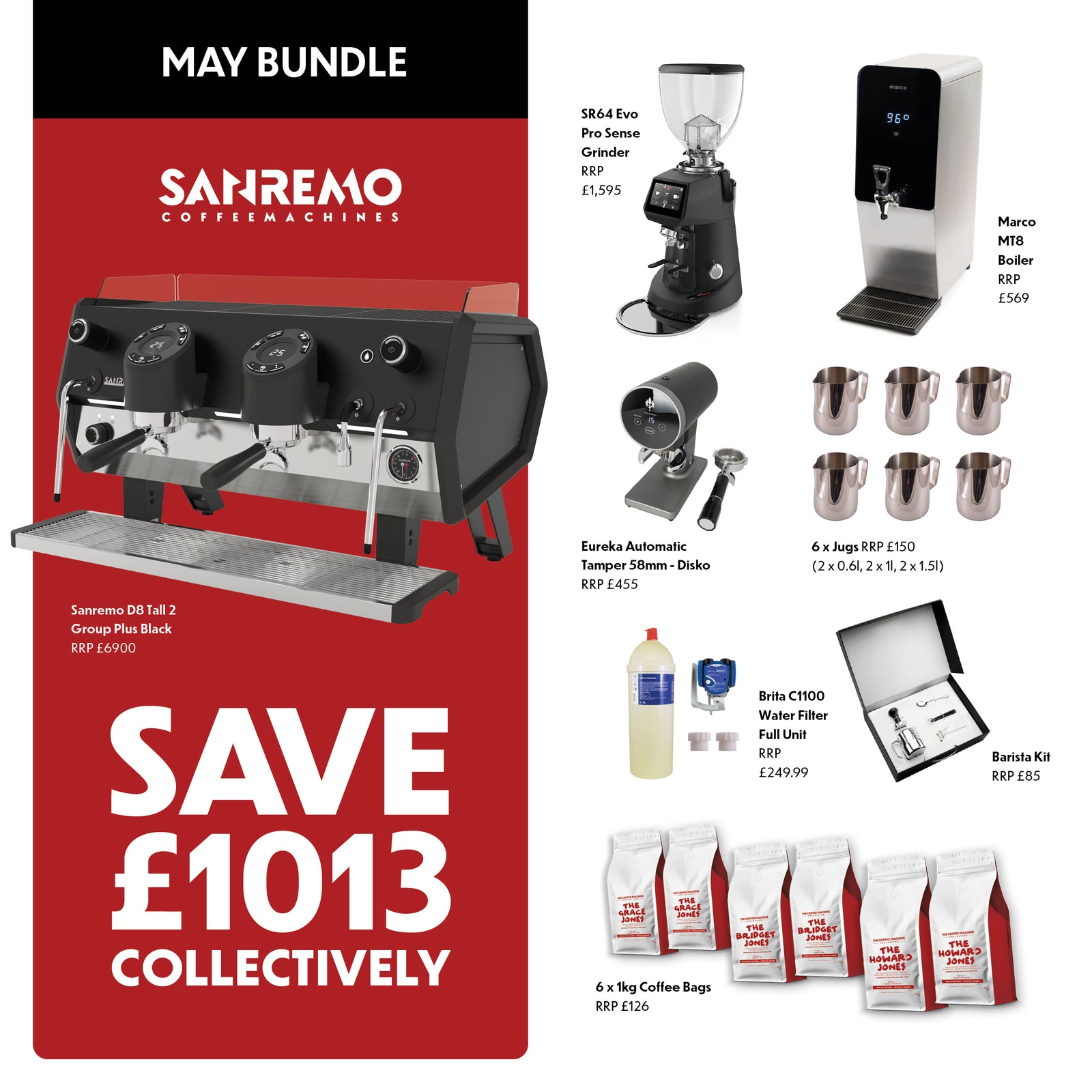 May Sanremo Bundle - £9,116.99 (RRP £10,129.99) inc vat SAVING £1,013.00